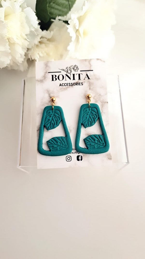 Monstera Frame Dangle Earrings - Image 2