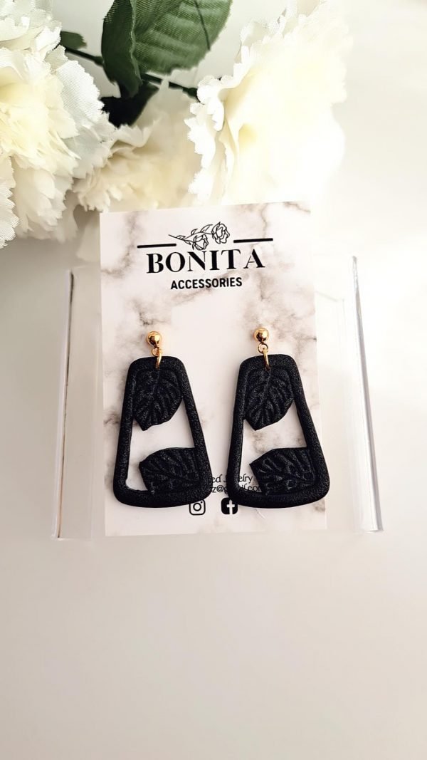 Monstera Frame Dangle Earrings - Image 3