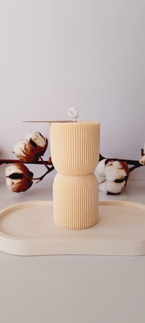 Hourglass Ribbed Candle - Image 2